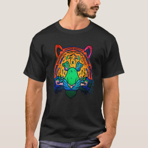 Tiger face head big cats predator imprint with wil T-Shirt