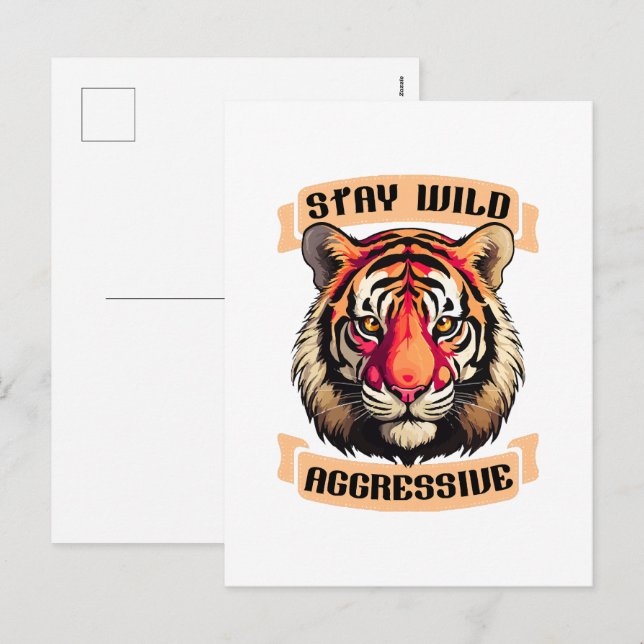 TIGER FACE HOLIDAY POSTCARD (Front/Back)