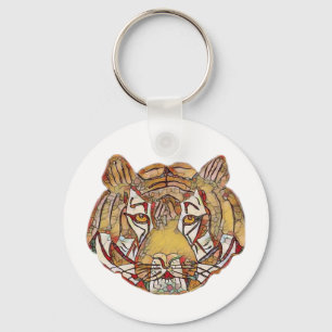 Tiger Face Keychain