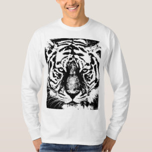 Tiger Face Mens Modern Template Basic Long Sleeve T-Shirt