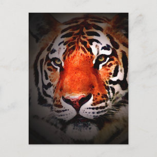 Tiger Face Motivational Artwork Postcard