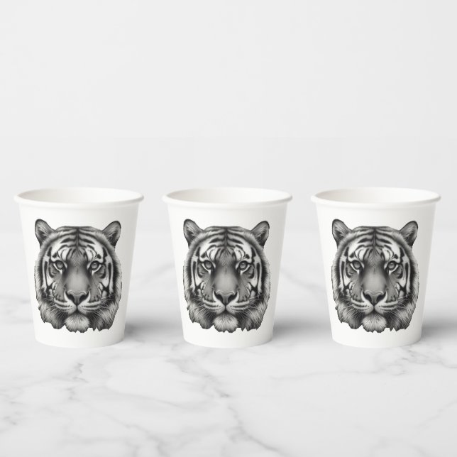 Tiger Face  Paper Cups (Multi)