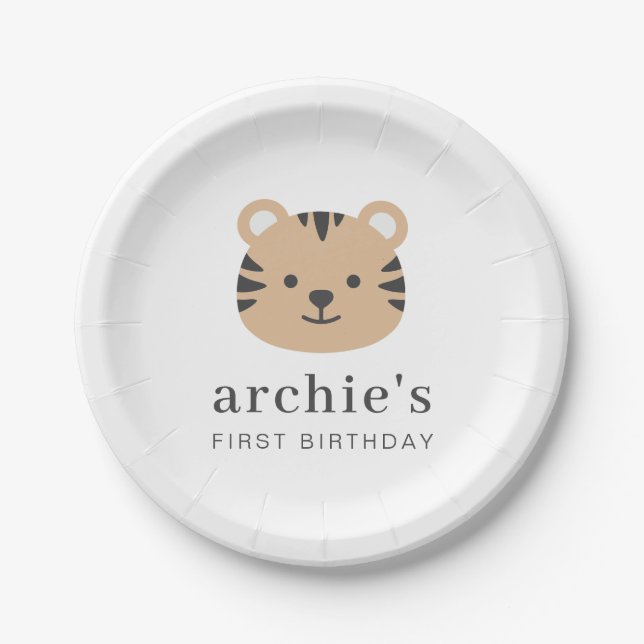 Tiger Face  Paper Plate (Front)