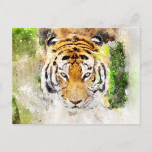 tiger face postcard
