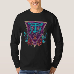 Tiger Face Retro Tiger Head Trendy Tiger Wild Cat T-Shirt
