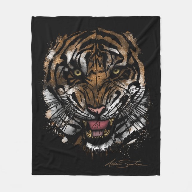 Tiger Face (Signature Design) Fleece Blanket (Front)