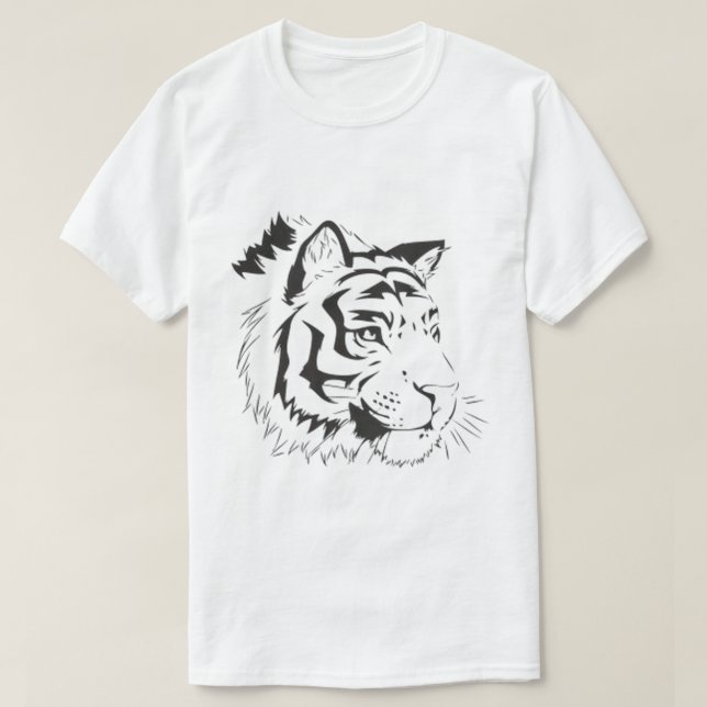 Tiger Face Silhouette T-Shirt (Design Front)