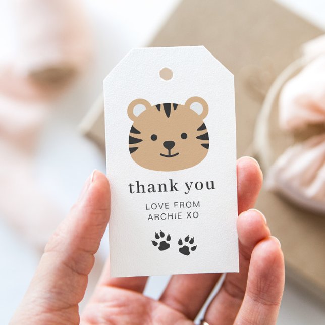 Tiger Face - Thank You Favour Gift Tags (Tiger Face Favor Gift Tags)