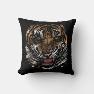 Tiger Face Throw Pillow