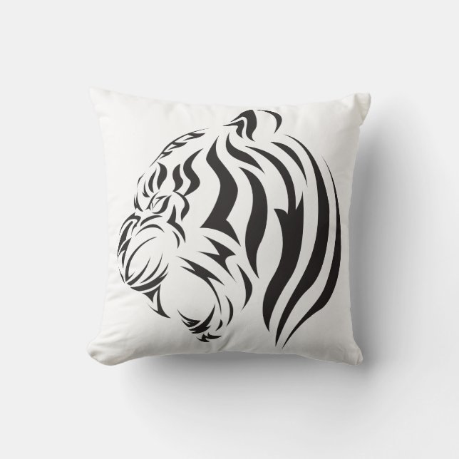 Tiger Face Throw Pillow (Front)