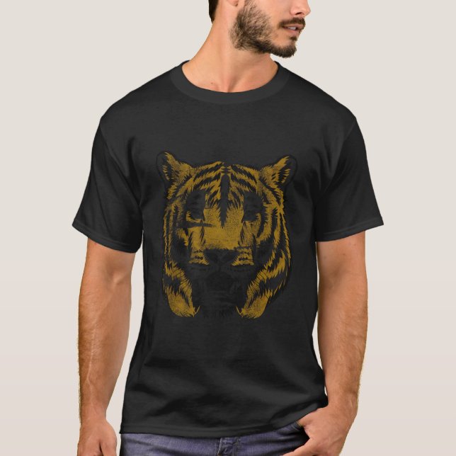 Tiger Face Tiger Head Wild Cat T-Shirt (Front)