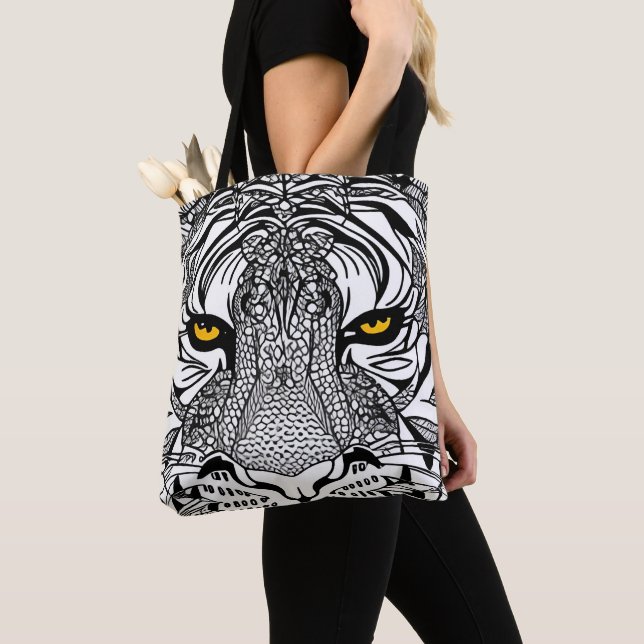 Tiger Face Tote Bag (Close Up)