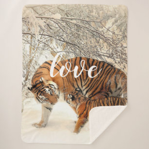 Tiger Family Sherpa Blanket