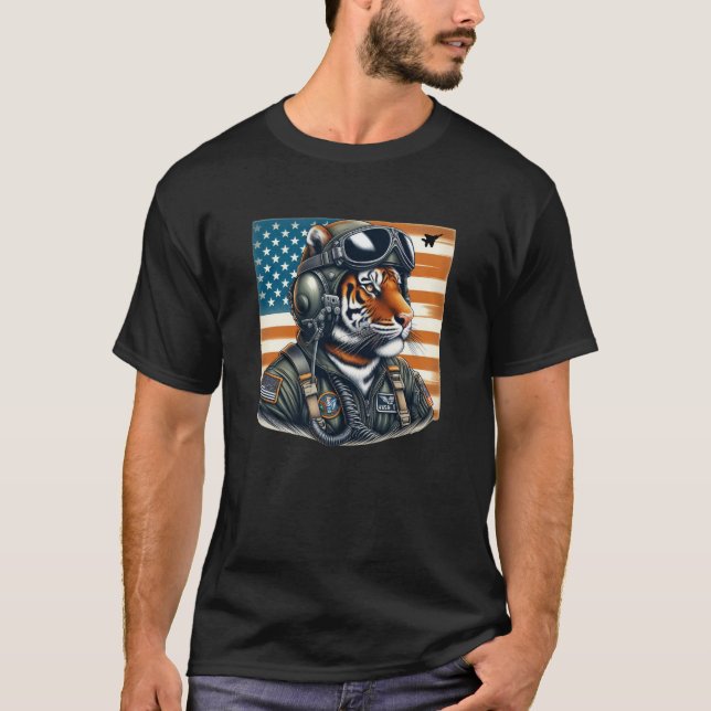 Tiger Fighter Pilot  T-Shirt (Front)