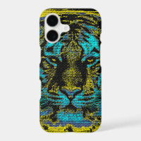 Tiger Fine Art on Burlap Rustic Jute #2