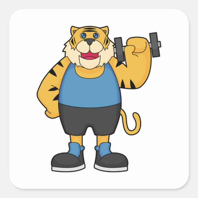 Tiger Fitness Dumbbell Square Sticker (Front)