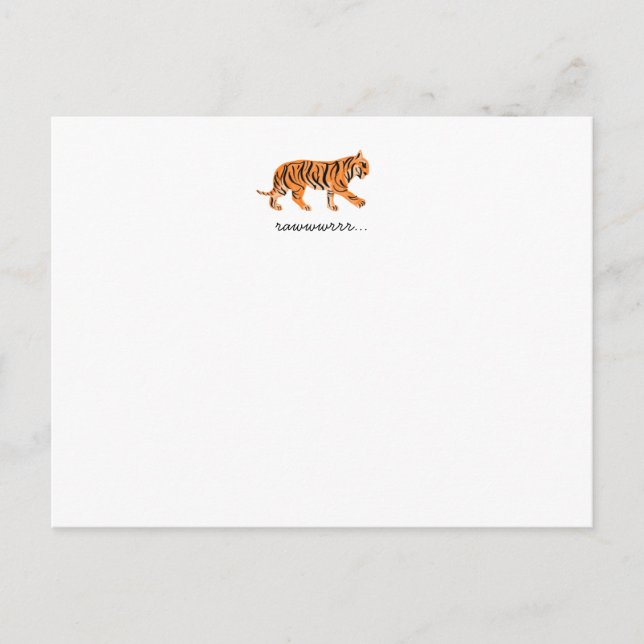 Tiger Flat Notecard Postcard (Front)