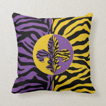 Tiger Fleur de lis Throw Pillow