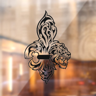 Tiger Fleur De Lis Window Decal