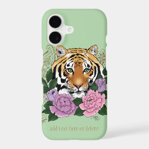 Tiger Floral Henna Botanical Flowers Green