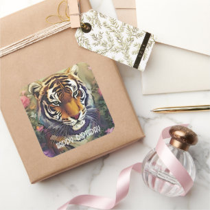 Tiger Flower Custom Text Stickers