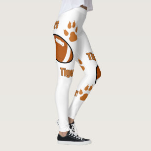 Tiger Football With Paw Prints On ANY Colour Leggings