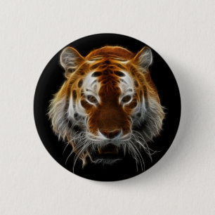 Tiger Fractal 2 Inch Round Button