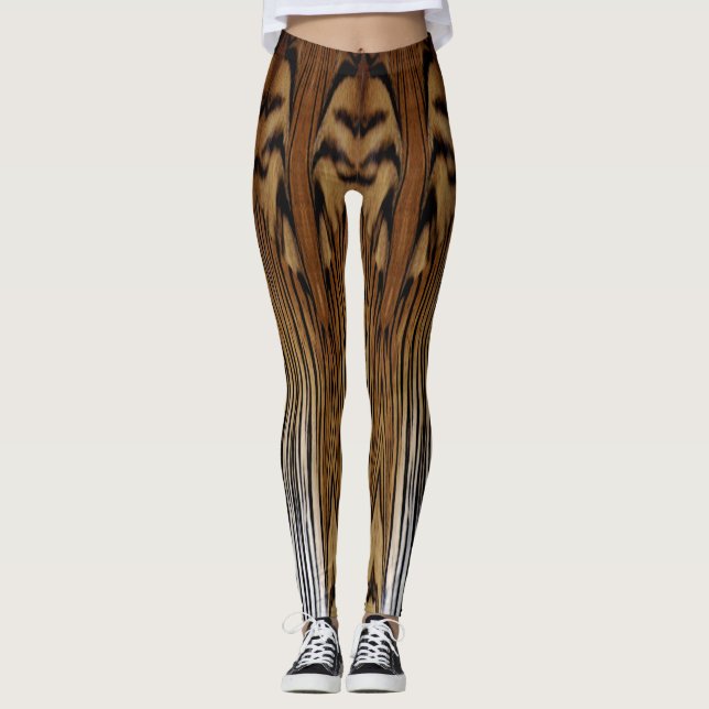 Tiger Fur Abstract Design Leggings (Front)