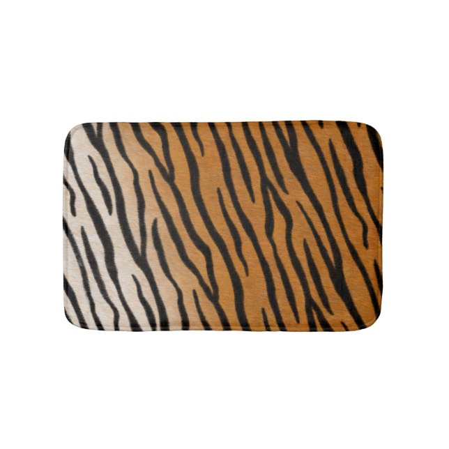 Tiger Fur Exotic Animal Print Bath Mat (Front)