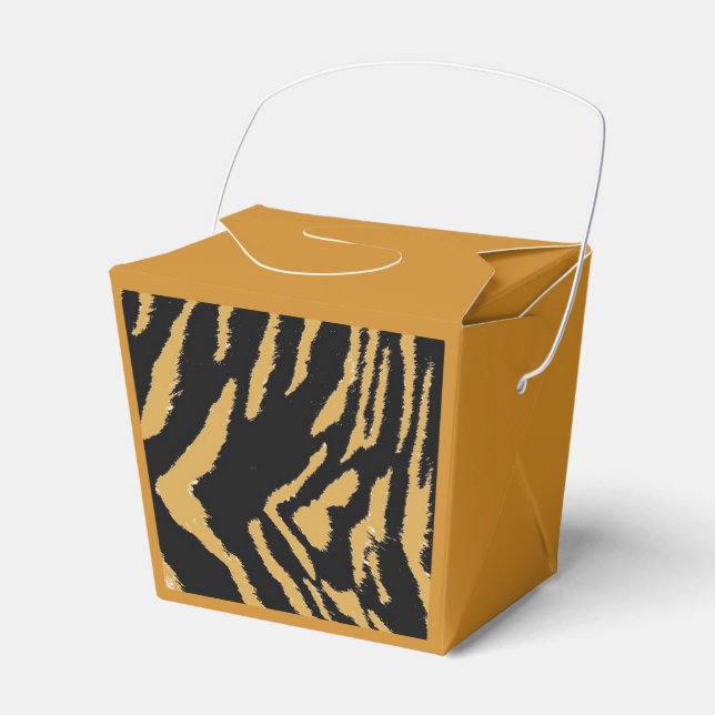 Tiger Fur Pattern Favor Box (Front Side)