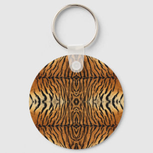 Tiger fur pattern keychain