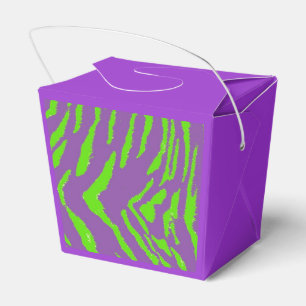 Tiger Fur Pattern Purple and Green Favor Box