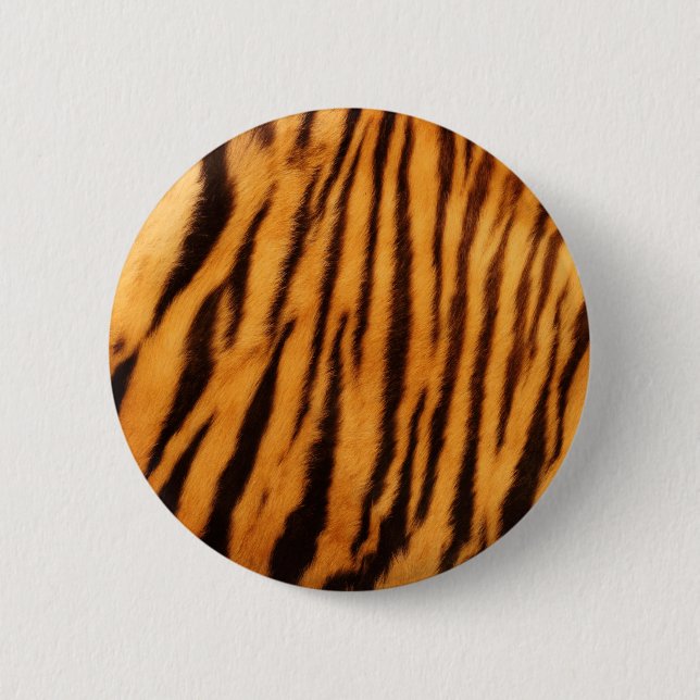 Tiger Fur Skin Print Pattern 2 Inch Round Button (Front)