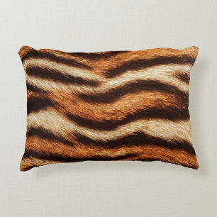 tiger fur texture accent pillow