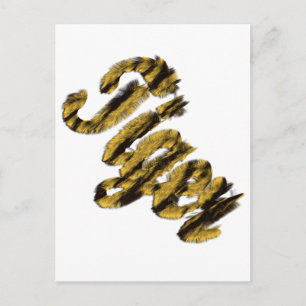 Tiger - Furry Text Postcard