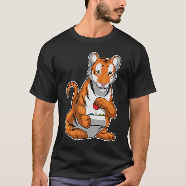 Tiger Gamer Controller T-Shirt (Front)