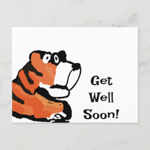 Tiger Get Well Soon Post Card