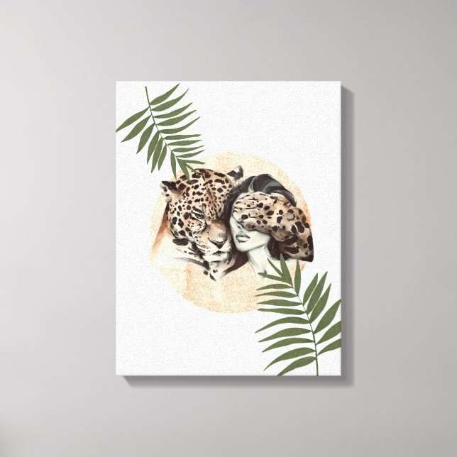 tiger girl jungle  canvas print (Front)
