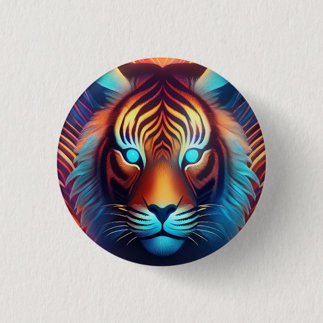 Tiger Glow! 1 Inch Round Button (Front)