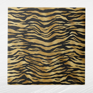 Tiger Gold Black Animal Print Tile