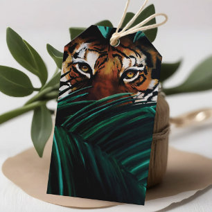 Tiger Green Jungle Leaves Gift Tags