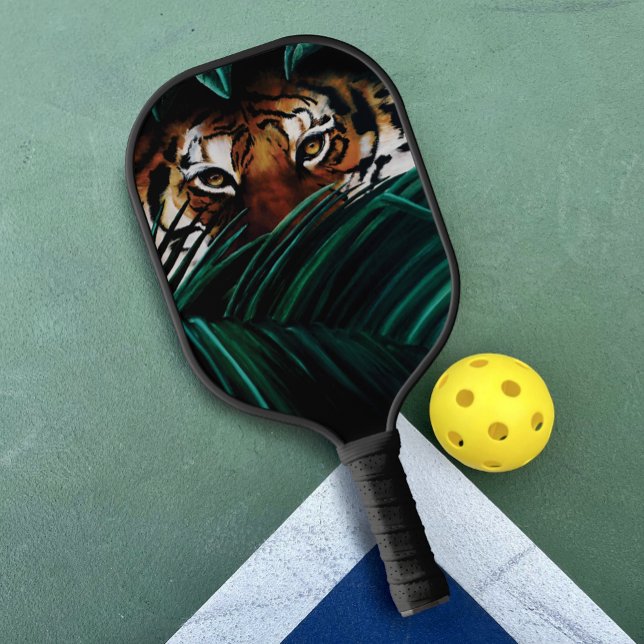 Tiger Green Jungle Leaves Pickleball Paddle (Creator Uploaded)
