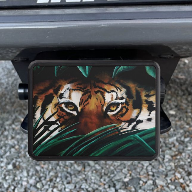 Tiger Green Jungle Leaves Trailer Hitch Cover (Creator Uploaded)