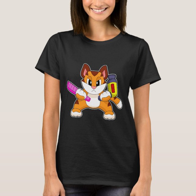 Tiger Hairdresser Comb Hair dryer T-Shirt (Front)