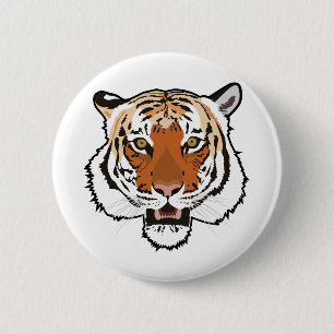 Tiger head 2 inch round button