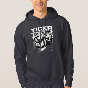 Tiger Head Abstract Streetwear Typography Hoodie
