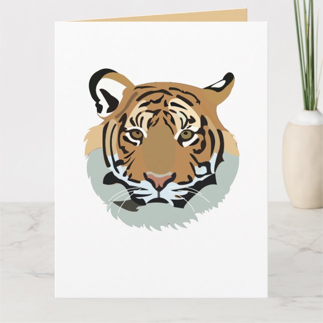 Tiger Head Face Wild Animal Tiger Card (Front)