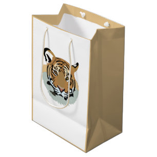 Tiger Head Face Wild Animal Tiger Medium Gift Bag