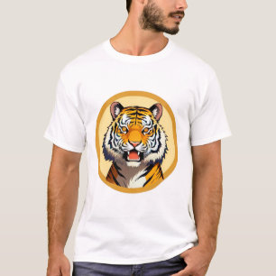 Tiger Head Framed with Golden Glowing Aura T-Shirt