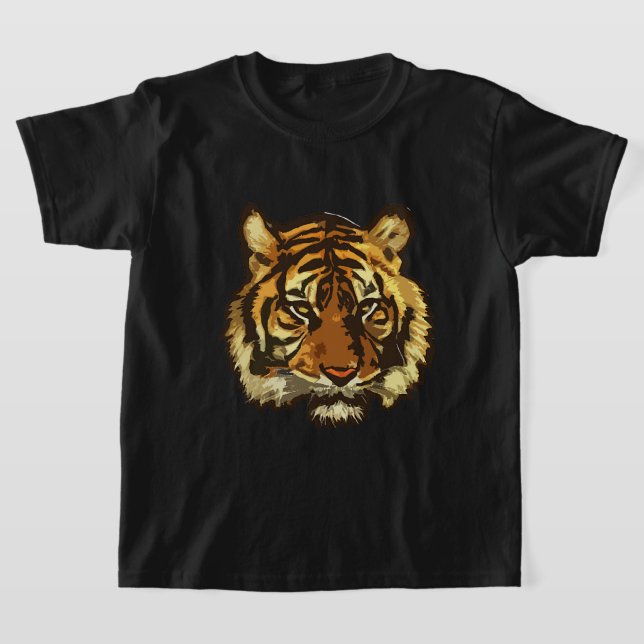 Tiger Head Graphic realistic tiger head drawing T-Shirt (Laydown)